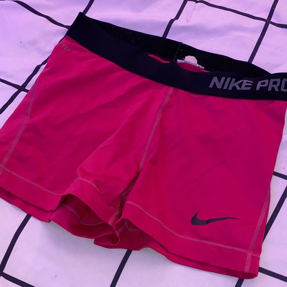 Nike Women's Fuchsia Pro Athletic Shorts